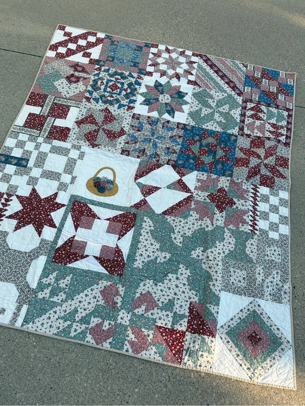 Vintage seeing stars pattern quilt by streetwater large throw patchwork blanket